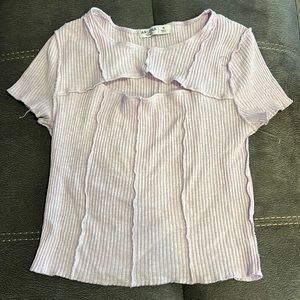 Arizona Womens Junior light purple cut out crop top size M. New